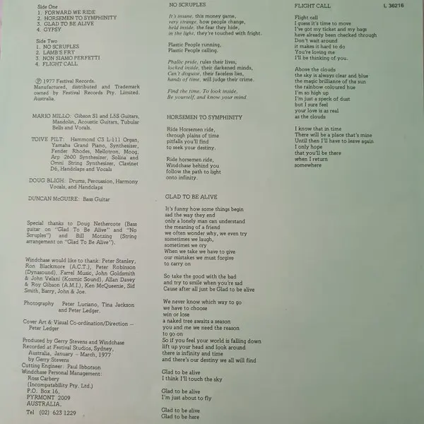 Windchase - Symphinity, Rock, Prog Rock, 1977 - Infinity, Australia, Vinyl 1x LP, Album, Stereo