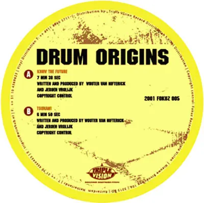 Drum Origins - Know The Future / Tsunami, Electronic, Drum n Bass, 2002 - Fokuz Recordings, Netherlands, Vinyl 1x 12"