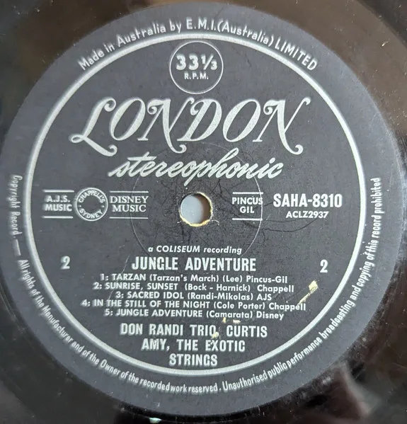 Album cover for Jungle Adventure In Music And Sound by Don Randi Trio / Curtis Amy / Exotic Strings, The