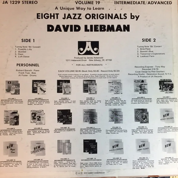 Album cover for 8 Originals From The Seventies by David Liebman