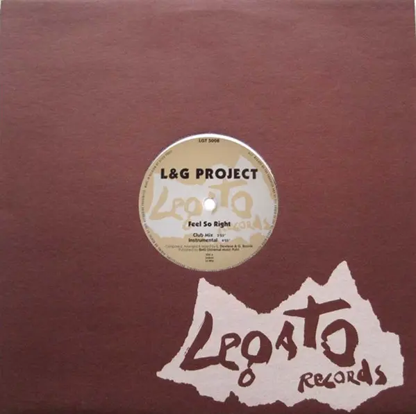 L&G Project - Feel So Right / Latino Express, Electronic, Euro House, House, 1996 - Legato Records, Belgium, Vinyl 1x 12", 33