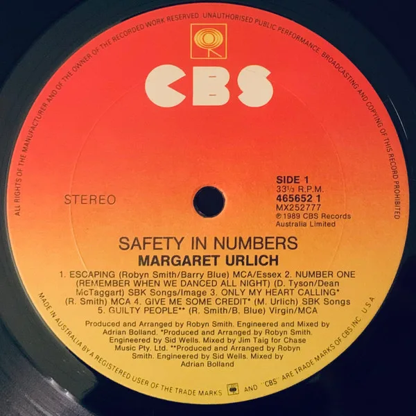 Album cover for Safety In Numbers by Margaret Urlich