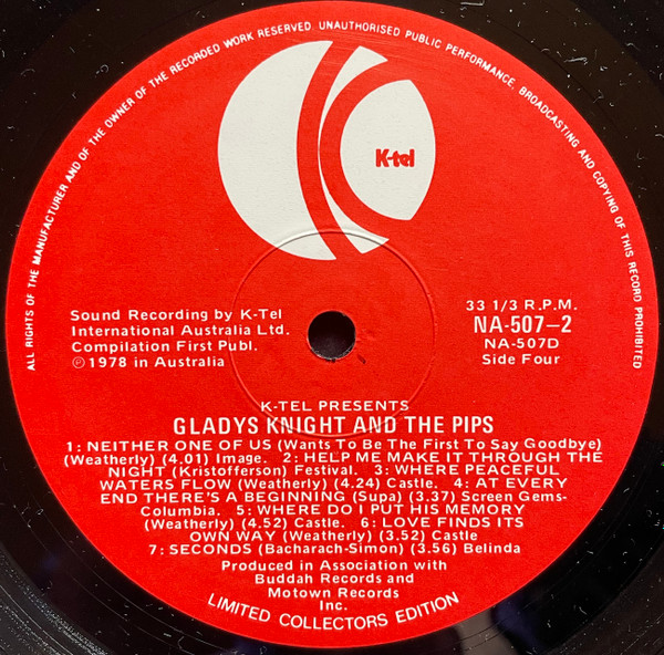 Gladys Knight And The Pips - 30 Greatest, Funk / Soul, Soul, 1978 - K-Tel, Australia, Vinyl 2x LP, Album, Compilation, Limite