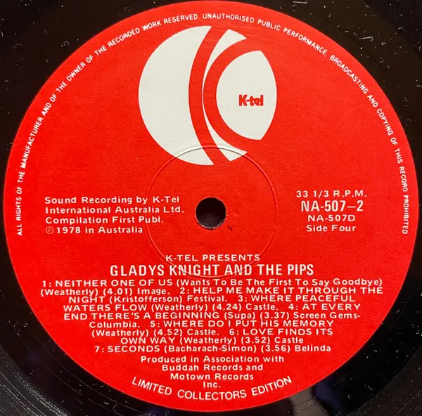 Gladys Knight And The Pips - 30 Greatest, Funk / Soul, Soul, 1978 - K-Tel, Australia, Vinyl 2x LP, Album, Compilation, Limite