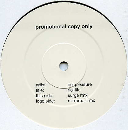 Riol Pleasure - Riol Life - 0 - House, Tribal - No Siesta! - Vinyl 1x 12", Promo, 45 RPM