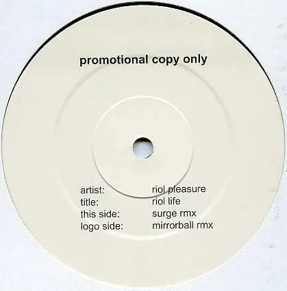 Riol Pleasure - Riol Life - 0 - House, Tribal - No Siesta! - Vinyl 1x 12", Promo, 45 RPM