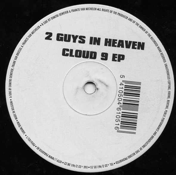 2 Guys In Heaven - Cloud 9 EP, Electronic, Acid House, Trance, 1996 - D-Form, Belgium, Vinyl 1x 12", EP