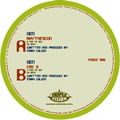 Gen - Rhythmicon / Cas 8, Electronic, Drum n Bass, 2002 - Fokuz Recordings, Netherlands, Vinyl 1x 12", 45 RPM
