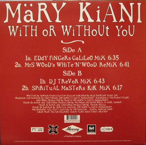 Album cover for With Or Without You by Mary Kiani