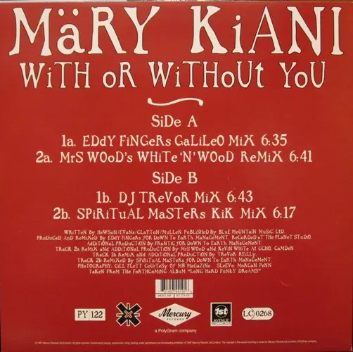 Album cover for With Or Without You by Mary Kiani