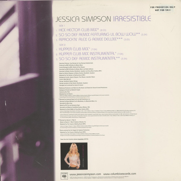 Album cover for Irresistible by Jessica Simpson