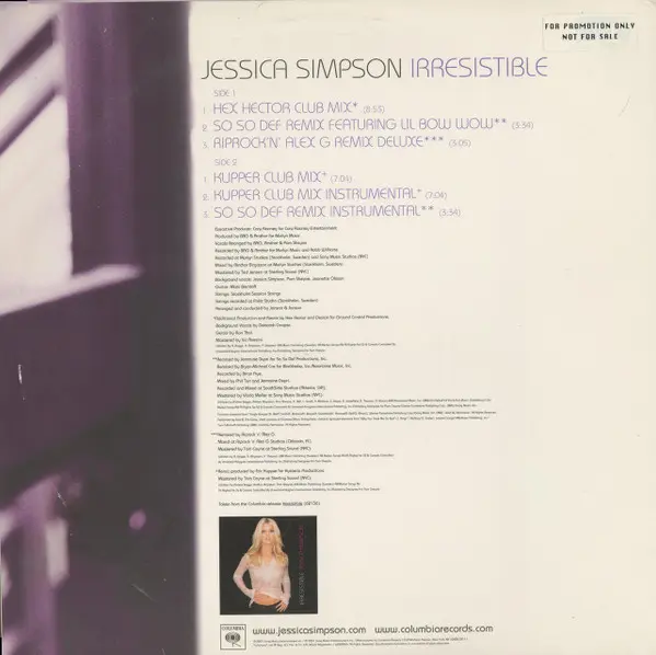 Album cover for Irresistible by Jessica Simpson
