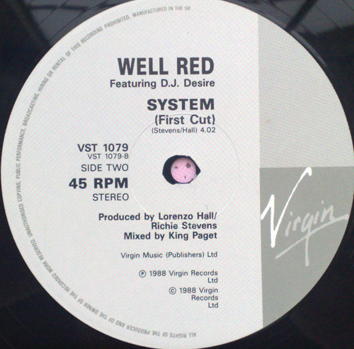 Well Red - M.F.S.B., Hip Hop, Cut-up/DJ, Instrumental, 1988 - Virgin, UK, Vinyl 1x 12", 45 RPM, Stereo