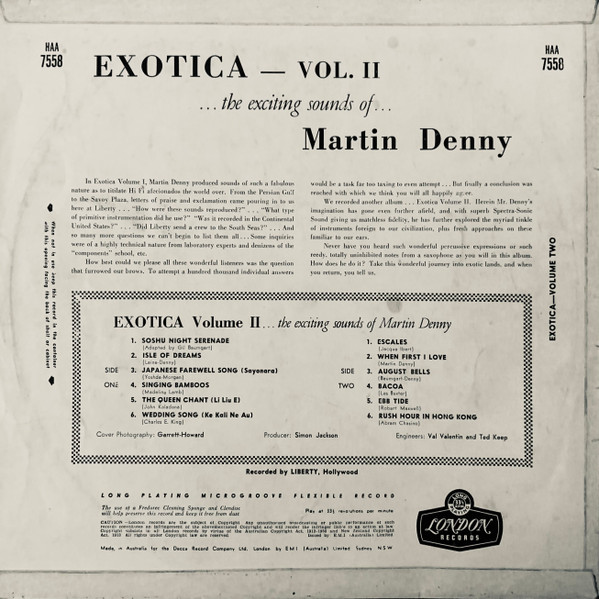 Album cover for Exotica Volume II by Martin Denny