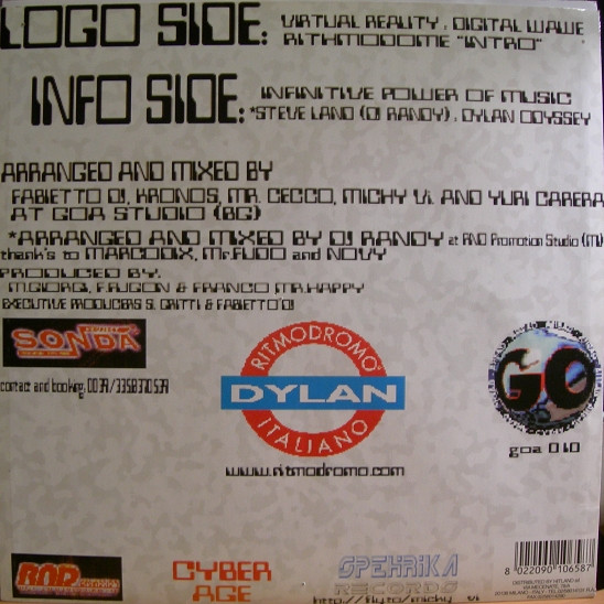 Album cover for Ritmodromo E.P. Vol. 1 by Virtual Reality (8) - Dylan Ritmodromo Italiano