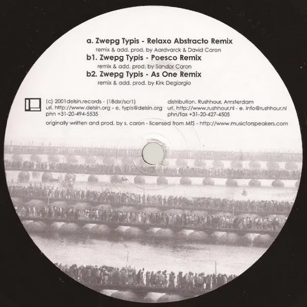 Sandor Caron - Zwepg Typis, Electronic, Electro, Future Jazz, Techno, 2001 - Delsin, Netherlands, Vinyl 1x 12", 33 ⅓ RPM