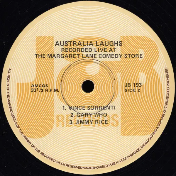 Graham Pugh, Garry Who, Calvin De Grey, Keith Scott (4), Jimmy Rice (2), Vince Sorrenti - Australia Laughs, Non-Music, Stage 
