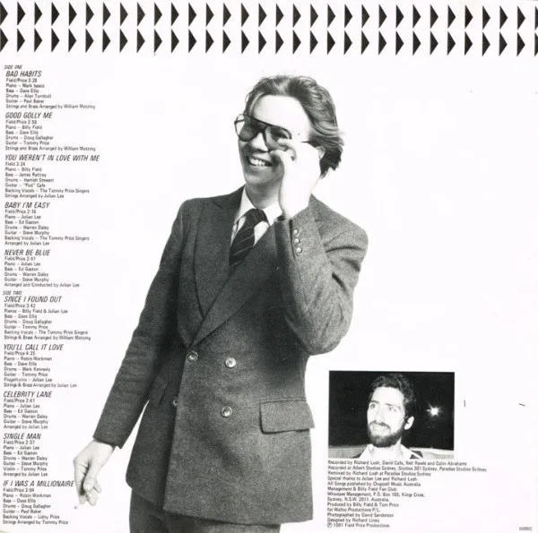 Album cover for Bad Habits by Billy Field