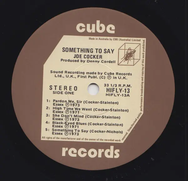 Joe Cocker - Something To Say - 0 - Classic Rock, Funk, Soul - Cube Records - Vinyl 1x LP, Album, Reissue