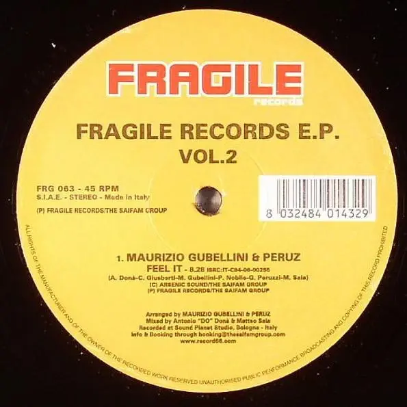 Maurizio Gubellini / Peruz - Fragile Records E.P. Vol. 2, Electronic, Tribal, 2006 - Fragile Records (7), Italy, Vinyl 1x 12"