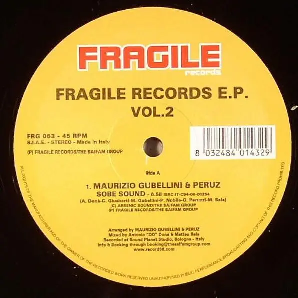 Maurizio Gubellini / Peruz - Fragile Records E.P. Vol. 2, Electronic, Tribal, 2006 - Fragile Records (7), Italy, Vinyl 1x 12"