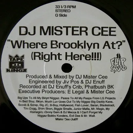 Mister Cee - Shake Dat Ass Girl, Hip Hop, Bounce, 1995 - Flip Squad Records, Tape Kingz, US, Vinyl 1x 12" White Labels