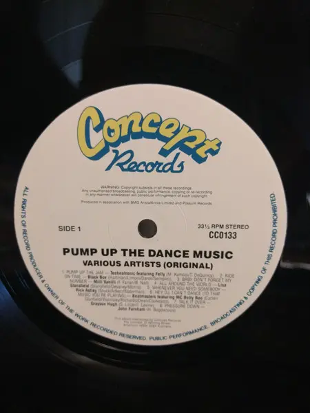 Various - Pump Up The Dance Music, Electronic, Pop, Dance-pop, 1990 - Concept Records (6), Australia, Vinyl 1x LP, Compilatio