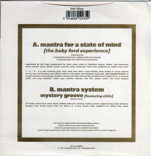 Album cover for Mantra For A State Of Mind by S'Express