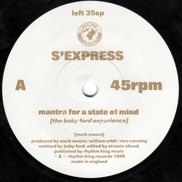Album cover for Mantra For A State Of Mind by S'Express