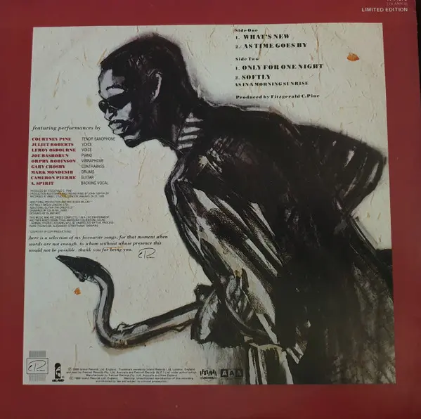 Courtney Pine - Traditions Beckoning - 1988 - Easy Listening, Smooth Jazz - Antilles New Directions - Vinyl 1x 12", 45 RPM, E