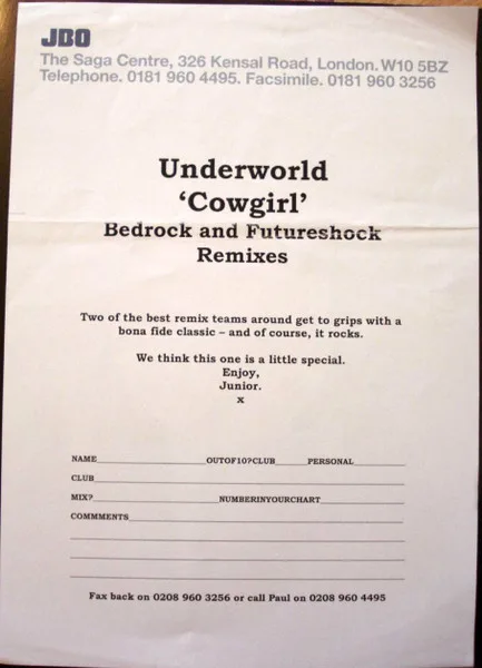 Album cover for Cowgirl by Underworld