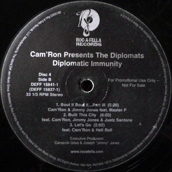 Cam'ron Presents Diplomats, The - Diplomatic Immunity, Hip Hop, 2003 - Roc-A-Fella Records, US, Vinyl 4x LP, Advance, Promo C