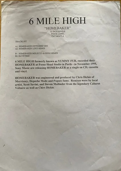 Album cover for Homebaker by 6 Mile High