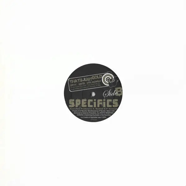 Specifics - Under The Hood / That's Just Gold, Hip Hop, Jazzy Hip-Hop, 2004 - LP Records (10), US, Vinyl 1x 12", 33 ⅓ RPM, Si
