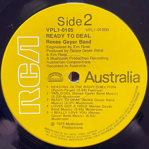 Renee Geyer Band - Ready To Deal, Funk / Soul, Jazz, Rock, Funk, Jazz-Rock, Soul, 1975 - RCA Australia, RCA Victor, Australia