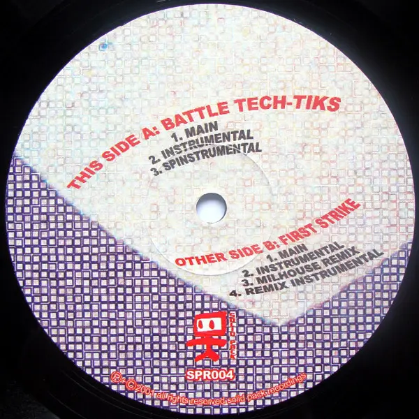 Mingus (4) & Milhouse (9) Featuring Odin (12) - Battle Tech-Tiks / First Strike, Hip Hop, 2001 - Solid Pack, Germany, Vinyl 1