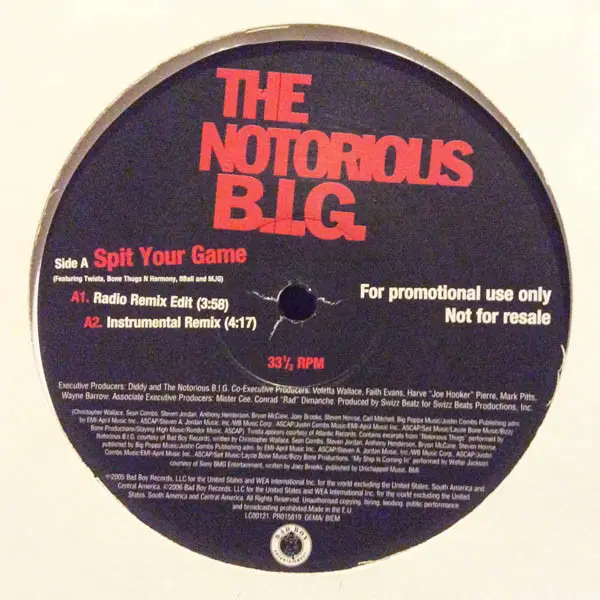 Notorious B.I.G. - Spit Your Game / Hold Ya Head, Hip Hop, Gangsta, 2005 - Bad Boy Entertainment, Europe, Vinyl 1x 12", Promo