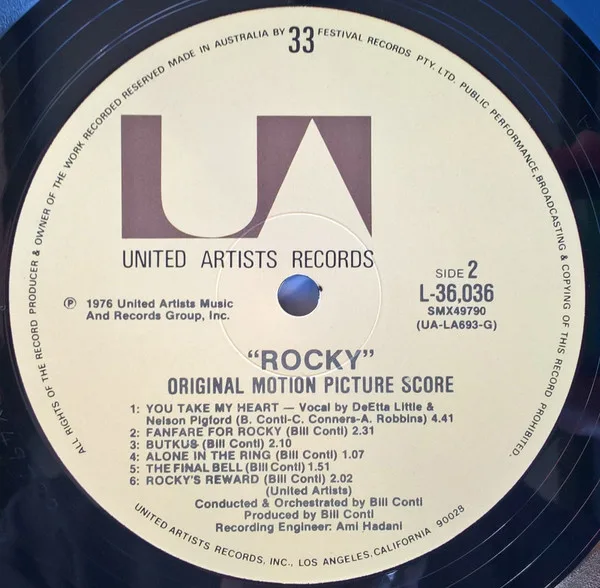 Album cover for Rocky - Original Motion Picture Score by Bill Conti