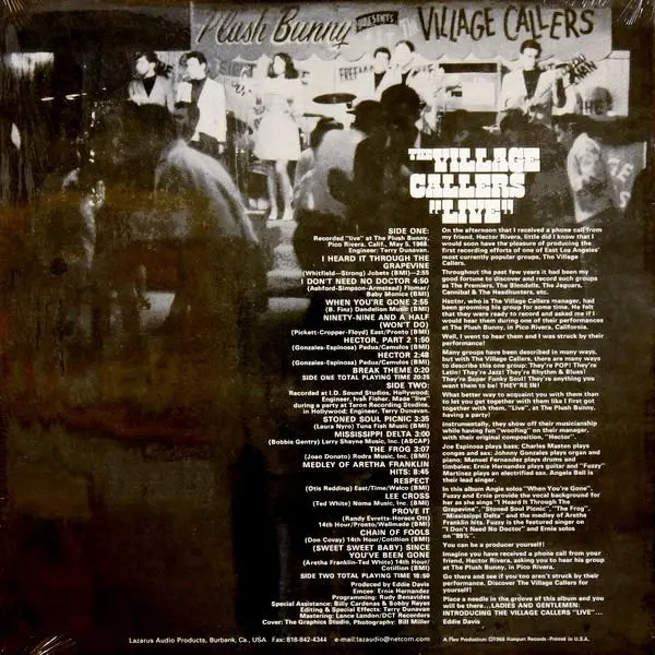 Village Callers, The - Live, Funk / Soul, Jazz, Jazz-Funk, Jazz-Rock, Latin Jazz, 1996 - Rampart Records, US, Vinyl 1x LP, Al