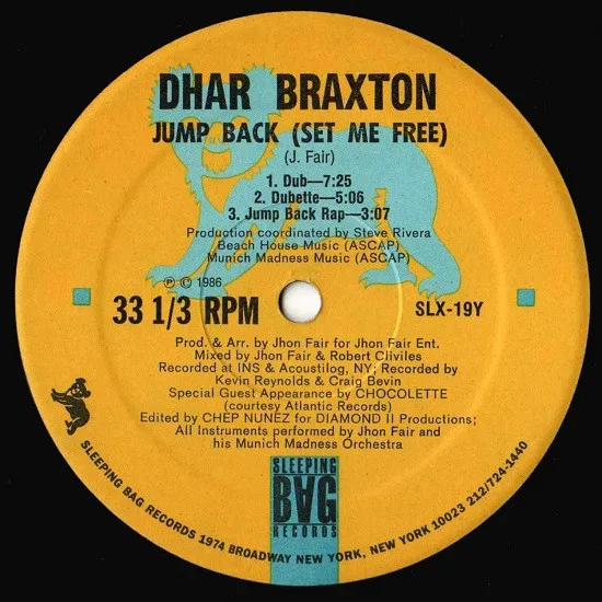 Album cover for Jump Back (Set Me Free) by Dhar Braxton