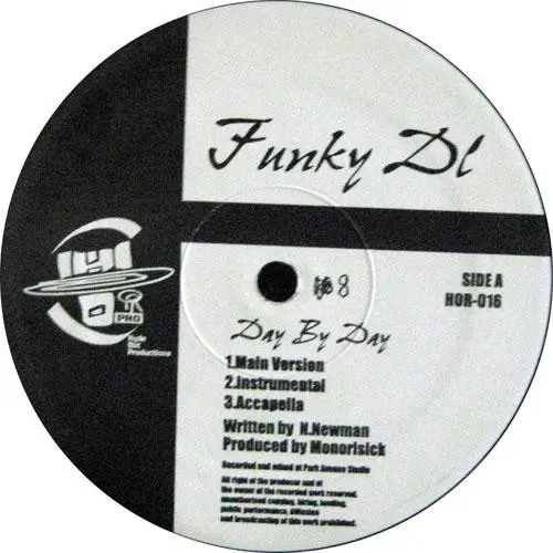 Funky DL - Day By Day, Hip Hop, Conscious, 2001 - Hyde Out Productions, Japan, Vinyl 1x 12"