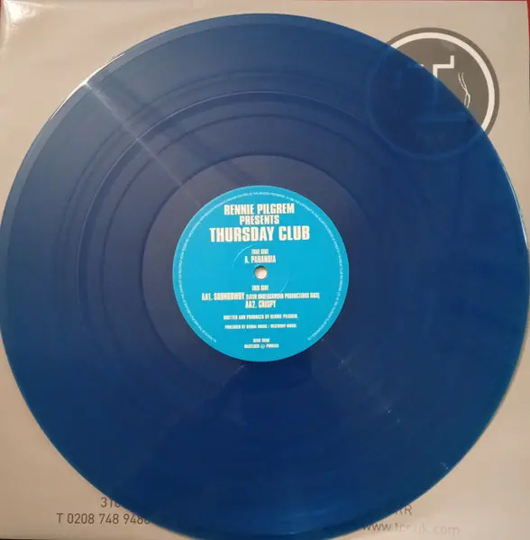 Rennie Pilgrem Presents Thursday Club - Paranoia, Electronic, Breaks, Speed Garage, 1999 - Thursday Club Recordings (TCR), UK