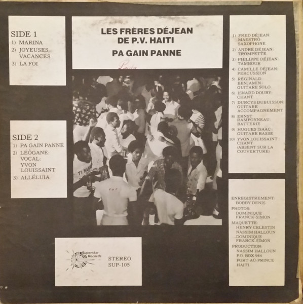 Les Frères Déjean - Pa Gain Panne, Folk, World, & Country, Jazz, Latin, Afro-Cuban Jazz, Compas, Jazz-Funk, Superstar Records