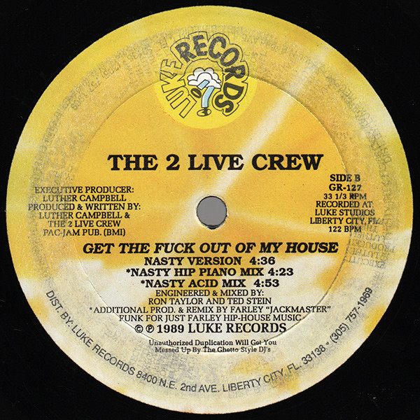 2 Live Crew, The - Me So Horny, Electronic, Hip Hop, Electro, House, 1990 - Luke Records, US, Vinyl 1x 12", 33 ⅓ RPM, Reissue