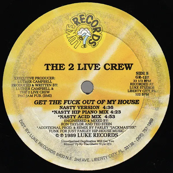 2 Live Crew, The - Me So Horny, Electronic, Hip Hop, Electro, House, 1990 - Luke Records, US, Vinyl 1x 12", 33 ⅓ RPM, Reissue