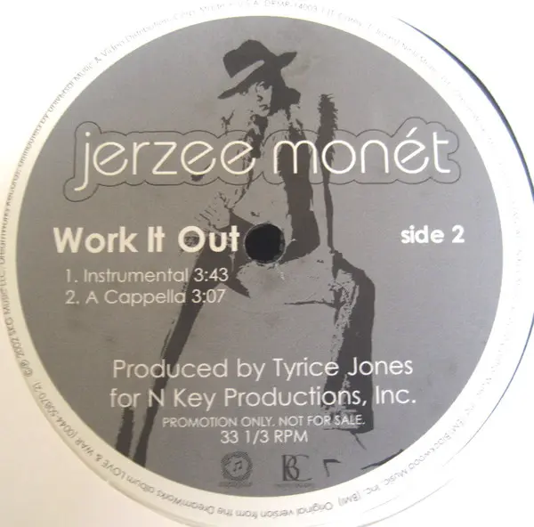 Jerzee Monét - Work It Out, Funk / Soul, Contemporary R&B, 2002 - DreamWorks Records, US, Vinyl 1x 12", 33 ⅓ RPM, Promo