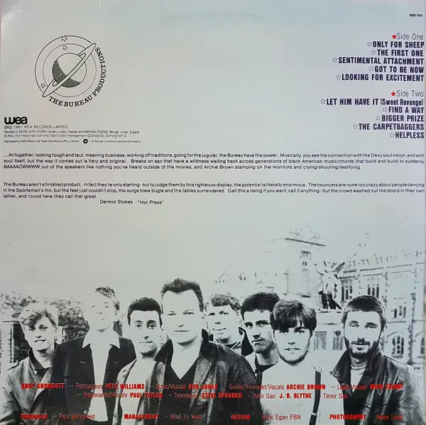 Bureau (2), The - Only For Sheep, Funk / Soul, Pop, Rock, New Wave, Soul, 1981 - WEA, Australia, Vinyl 1x LP, Album