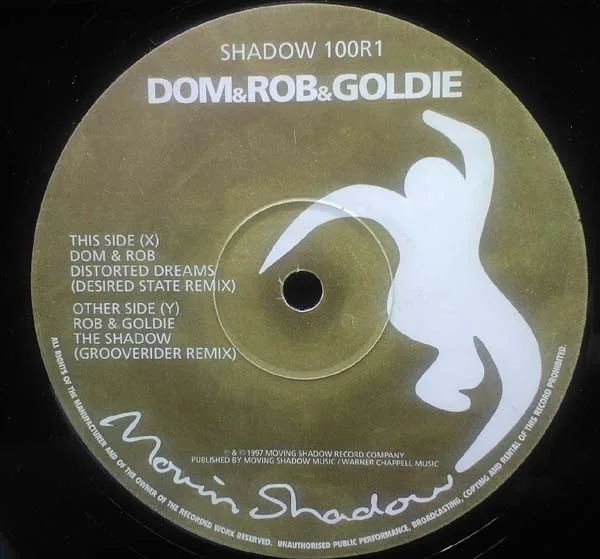 Album cover for Shadow 100 (Remixes By Desired State & Grooverider) by Dominic Angus & Rob Playford & Goldie