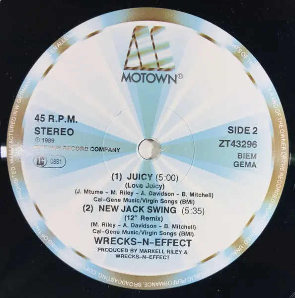 Wrecks-N-Effect - Juicy, Funk / Soul, Hip Hop, New Jack Swing, 1989 - Motown, UK, Vinyl 1x 12", 45 RPM, Stereo