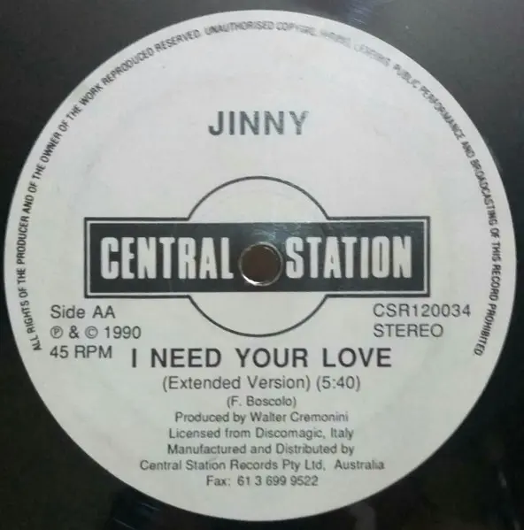 Lee Marrow Featuring Lipstick (3) / Jinny - Do You Want Me / I Need Your Love, Electronic, Italo House, 1990 - Central Statio